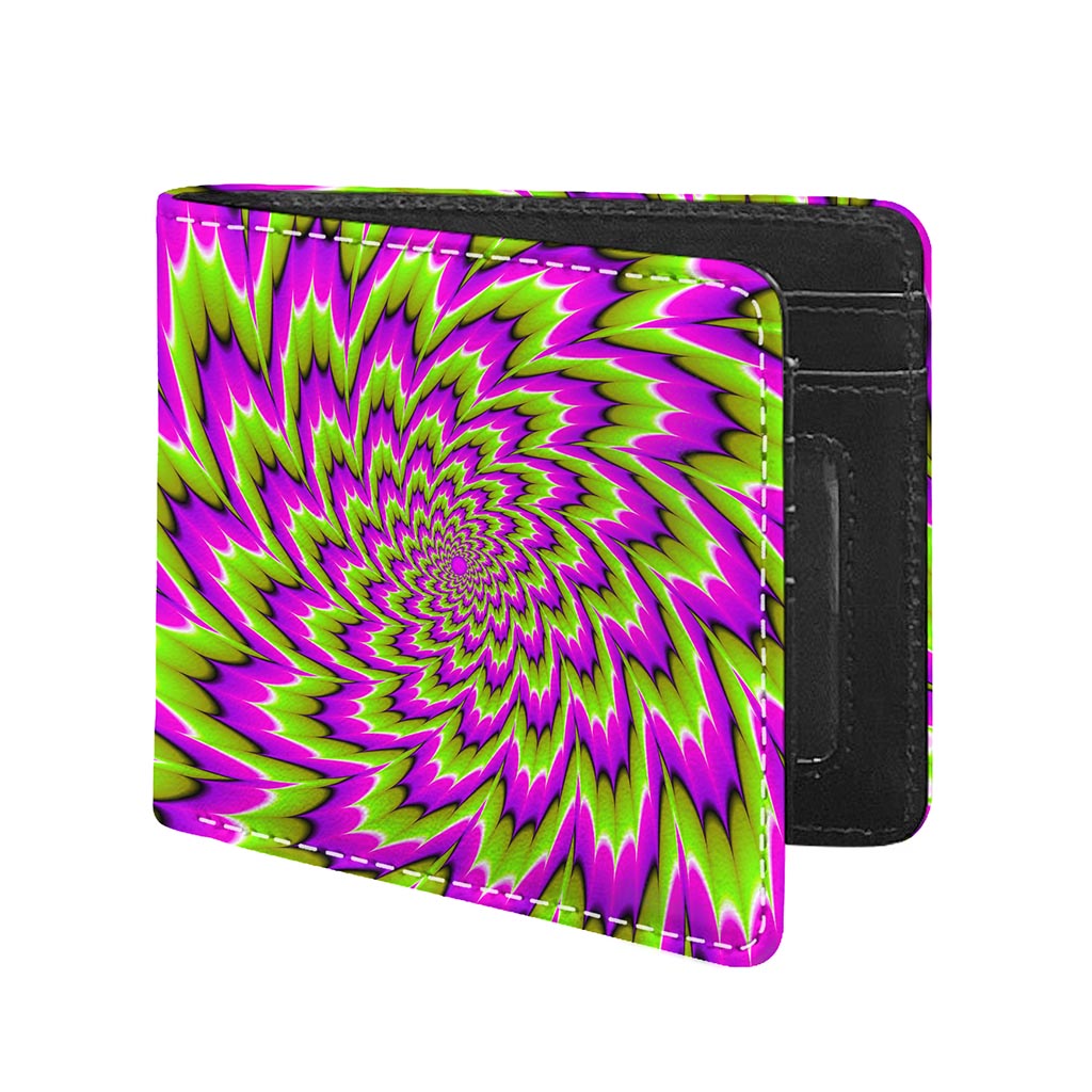 Green Explosion Moving Optical Illusion Bifold Wallet