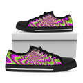 Green Explosion Moving Optical Illusion Black Low Top Sneakers