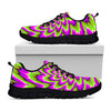 Green Explosion Moving Optical Illusion Black Running Shoes