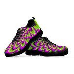 Green Explosion Moving Optical Illusion Black Running Shoes