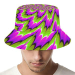 Green Explosion Moving Optical Illusion Bucket Hat