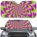 Green Explosion Moving Optical Illusion Car Windshield Sun Shade