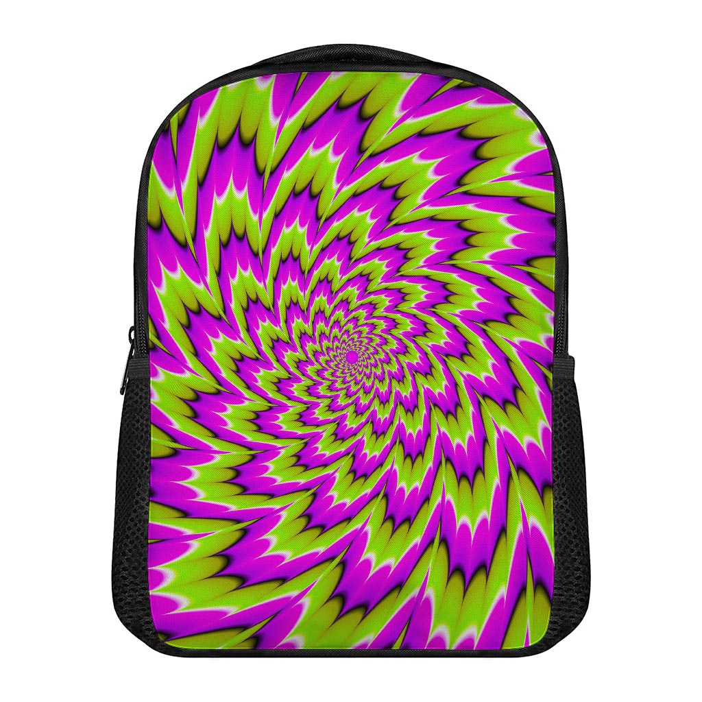 Green Explosion Moving Optical Illusion Casual Backpack