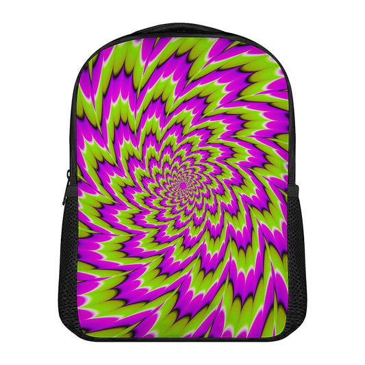 Green Explosion Moving Optical Illusion Casual Backpack