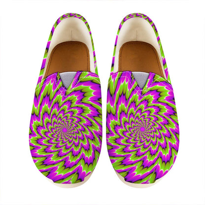Green Explosion Moving Optical Illusion Casual Shoes