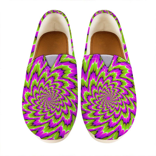 Green Explosion Moving Optical Illusion Casual Shoes