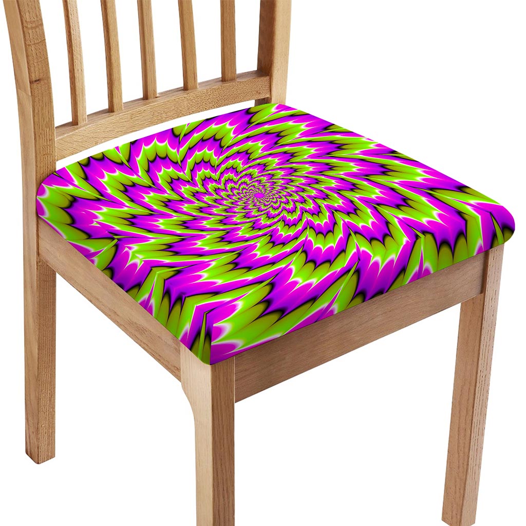 Green Explosion Moving Optical Illusion Chair Cushion Cover