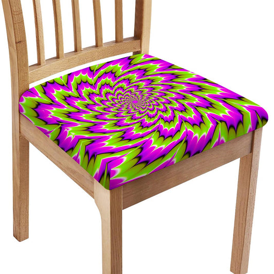 Green Explosion Moving Optical Illusion Chair Cushion Cover