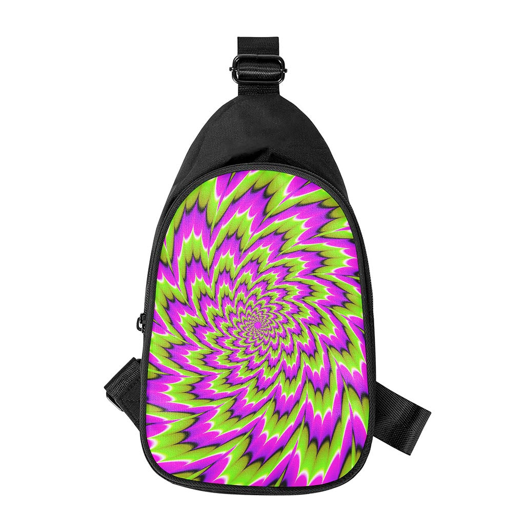 Green Explosion Moving Optical Illusion Chest Bag