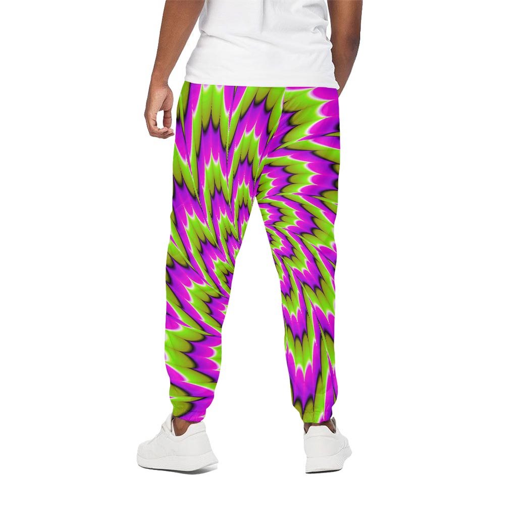 Green Explosion Moving Optical Illusion Cotton Pants