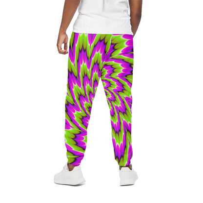 Green Explosion Moving Optical Illusion Cotton Pants