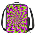 Green Explosion Moving Optical Illusion Crossbody Lunch Bag