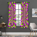 Green Explosion Moving Optical Illusion Grommet Curtain Panels
