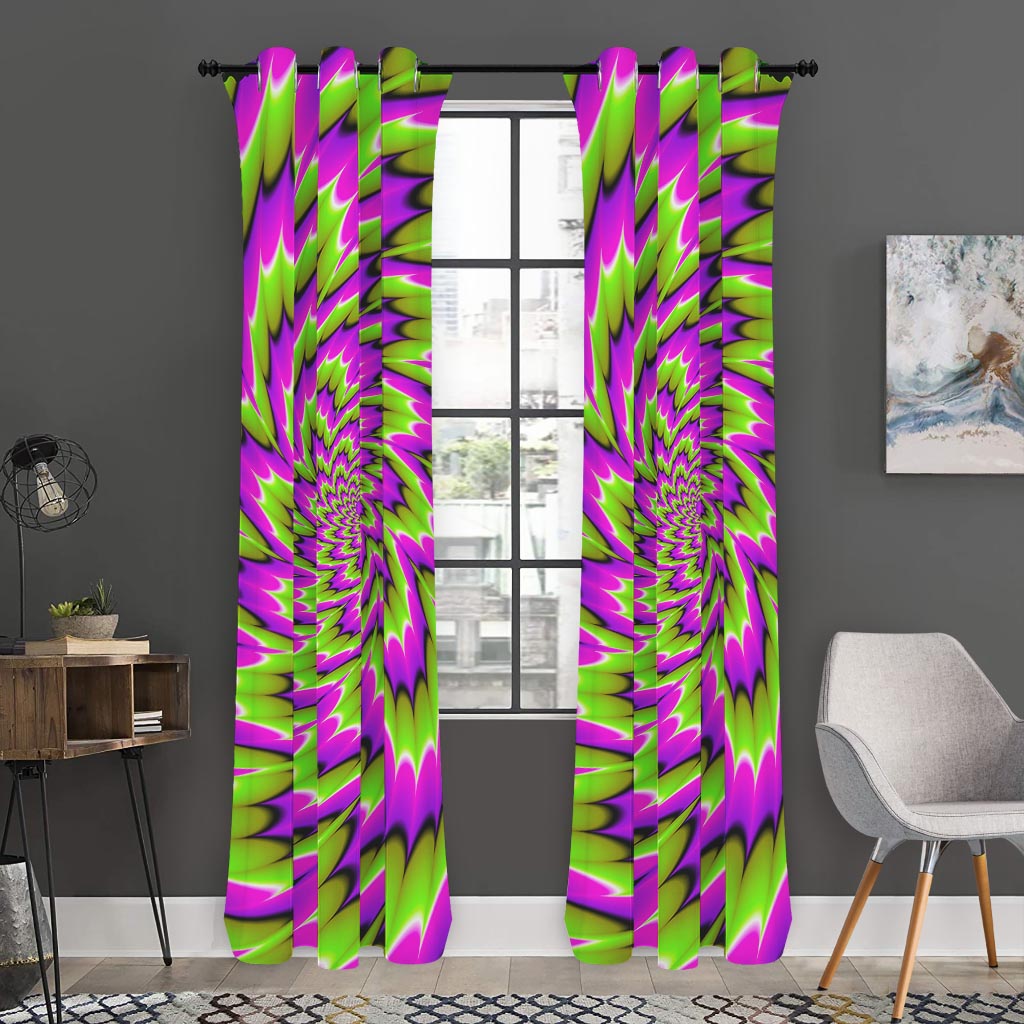 Green Explosion Moving Optical Illusion Curtain
