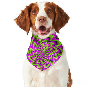 Green Explosion Moving Optical Illusion Dog Bandana