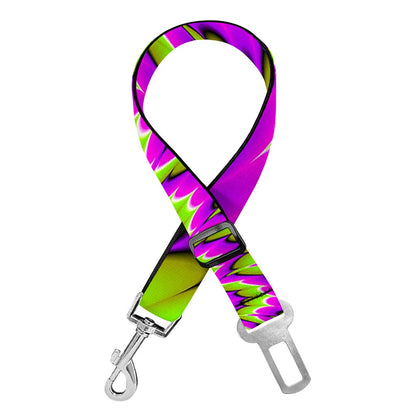 Green Explosion Moving Optical Illusion Dog Seat Belt