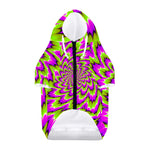 Green Explosion Moving Optical Illusion Dog Zip Up Hoodie