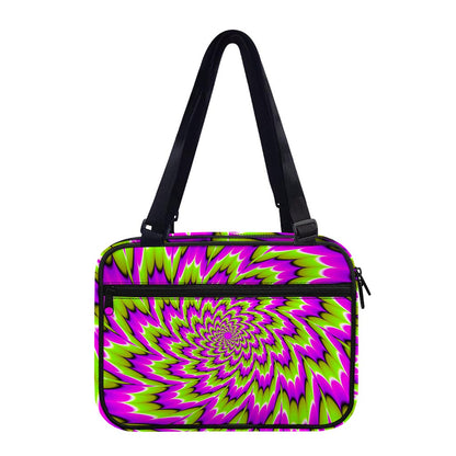 Green Explosion Moving Optical Illusion Double Strap Bible Bag