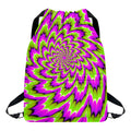 Green Explosion Moving Optical Illusion Drawstring Backpack