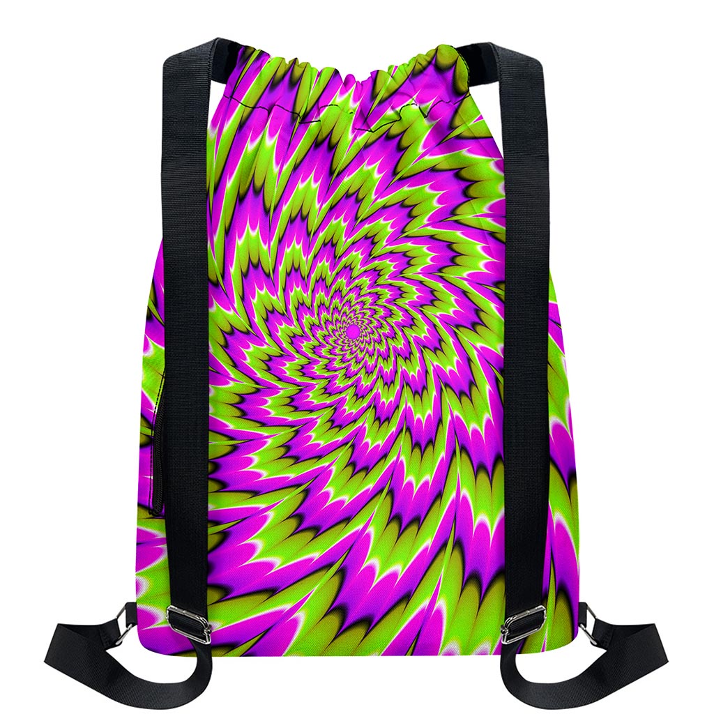 Green Explosion Moving Optical Illusion Drawstring Backpack