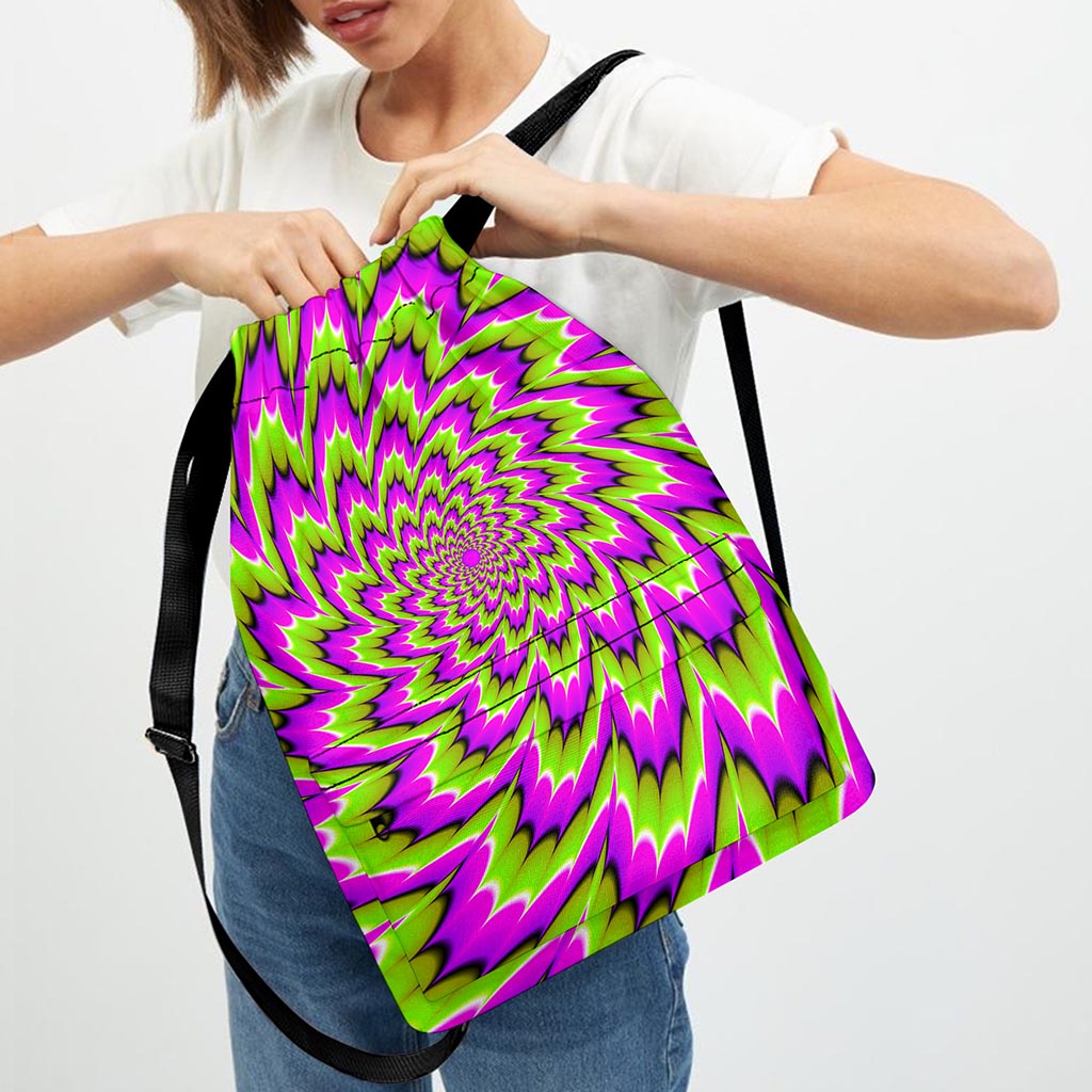 Green Explosion Moving Optical Illusion Drawstring Backpack
