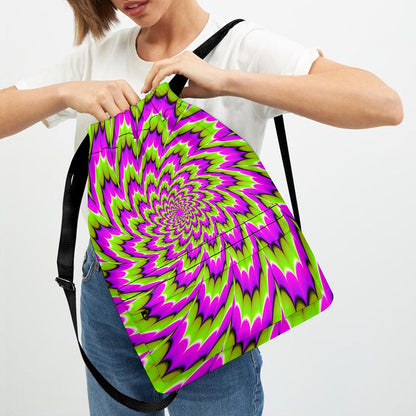 Green Explosion Moving Optical Illusion Drawstring Backpack