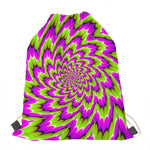 Green Explosion Moving Optical Illusion Drawstring Bag