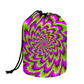 Green Explosion Moving Optical Illusion Drawstring Makeup Bag