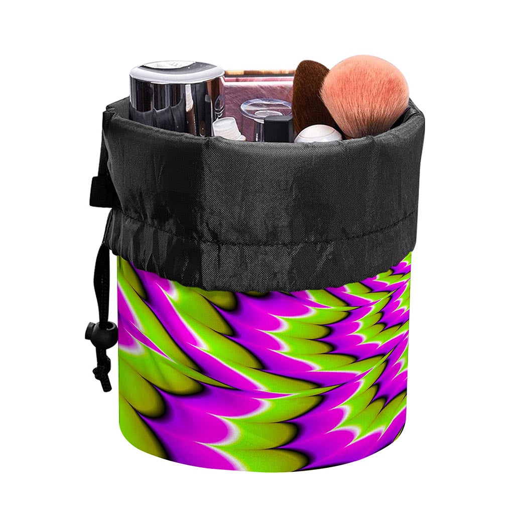 Green Explosion Moving Optical Illusion Drawstring Makeup Bag