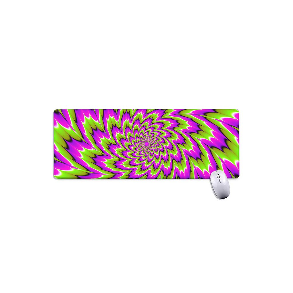 Green Explosion Moving Optical Illusion Extended Mouse Pad