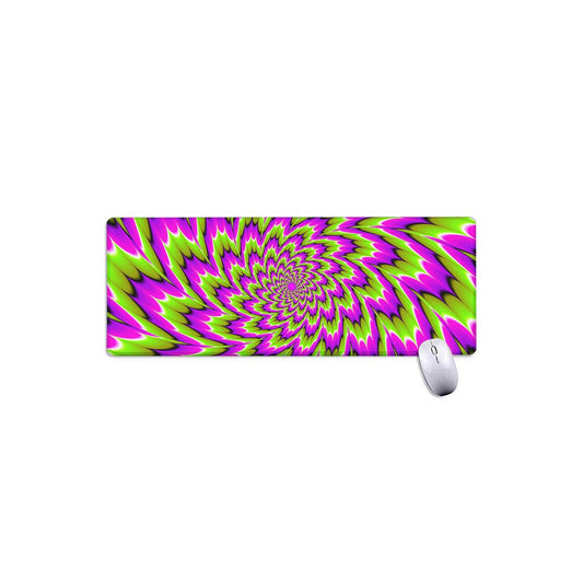 Green Explosion Moving Optical Illusion Extended Mouse Pad