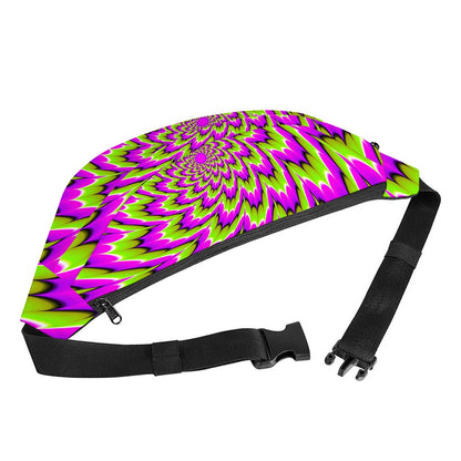 Green Explosion Moving Optical Illusion Fanny Pack