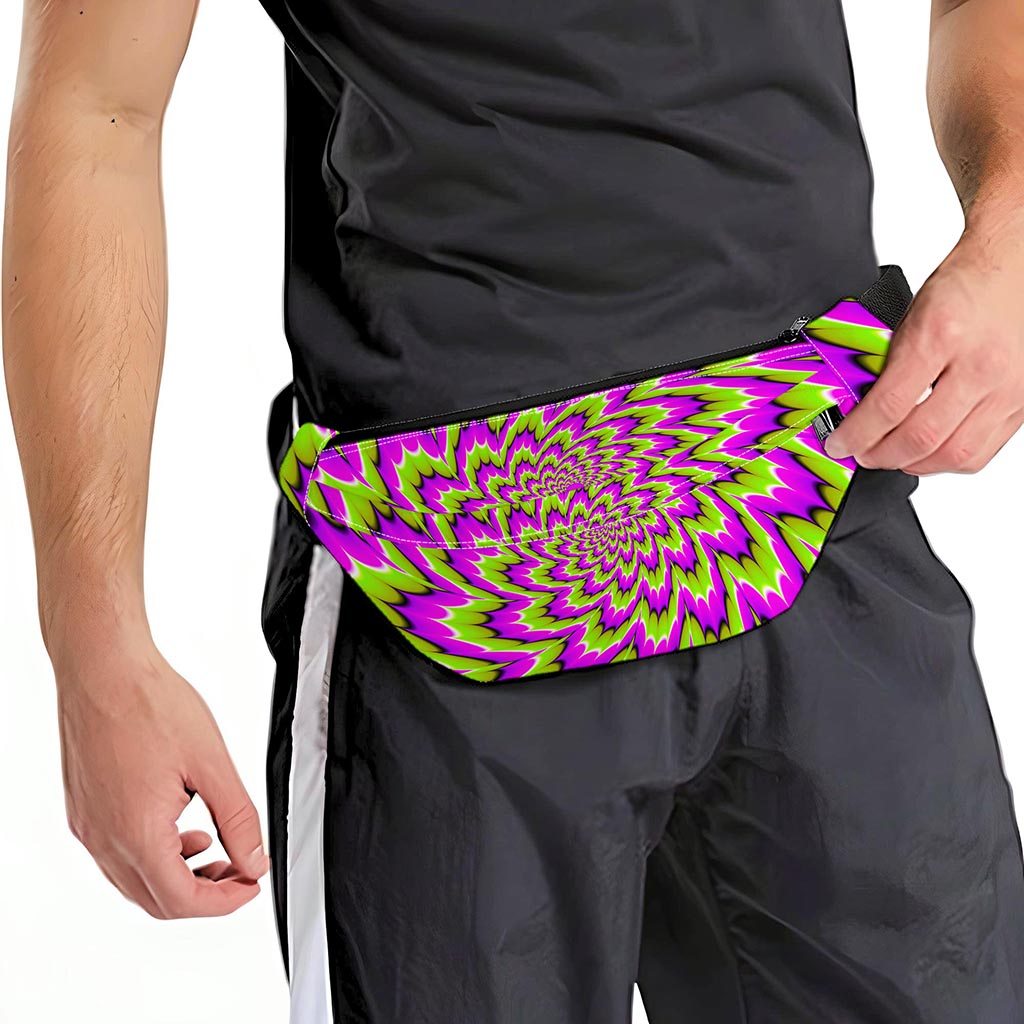 Green Explosion Moving Optical Illusion Fanny Pack