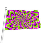 Green Explosion Moving Optical Illusion Flag