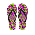 Green Explosion Moving Optical Illusion Flip Flops