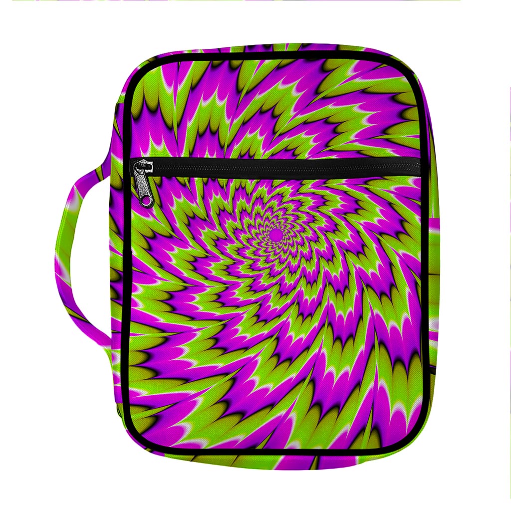 Green Explosion Moving Optical Illusion Front Pocket Bible Bag