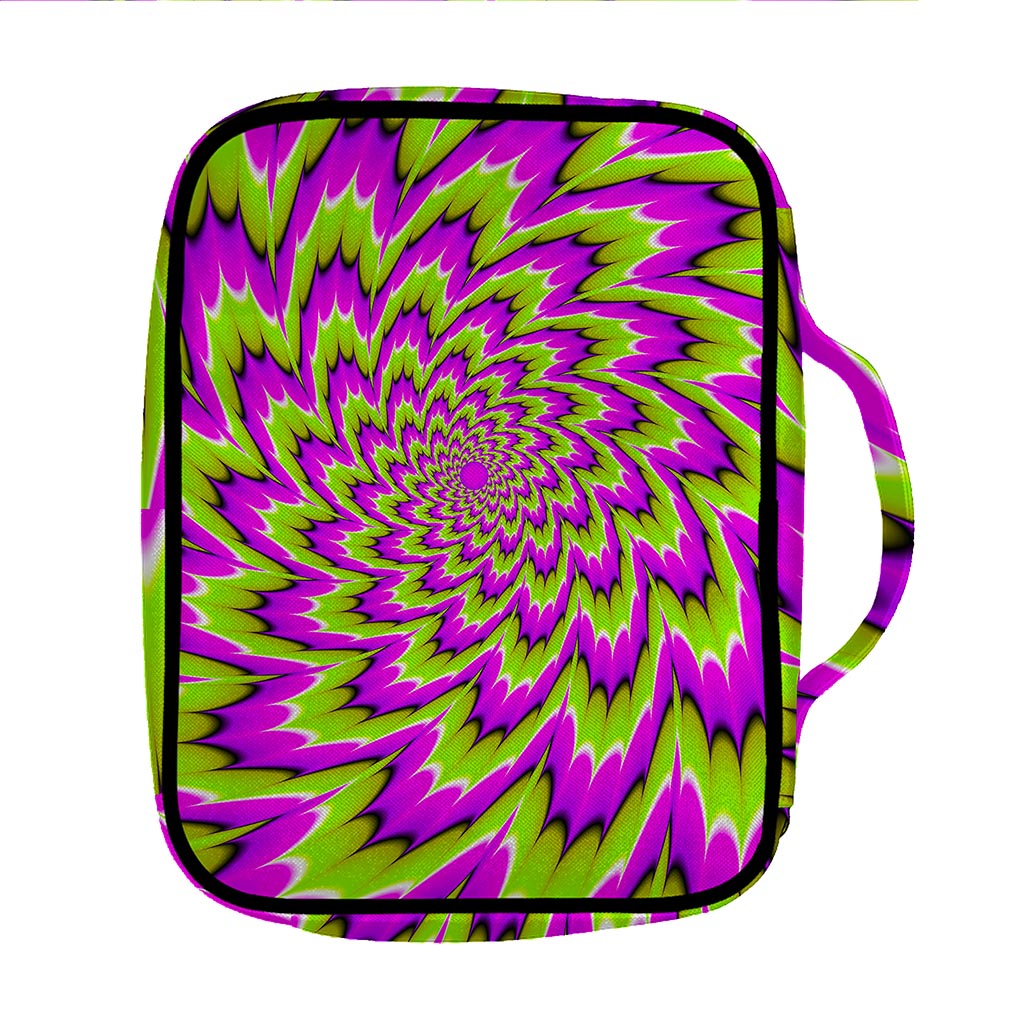 Green Explosion Moving Optical Illusion Front Pocket Bible Bag