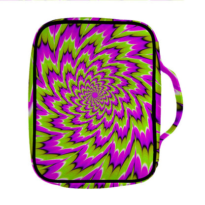 Green Explosion Moving Optical Illusion Front Pocket Bible Bag