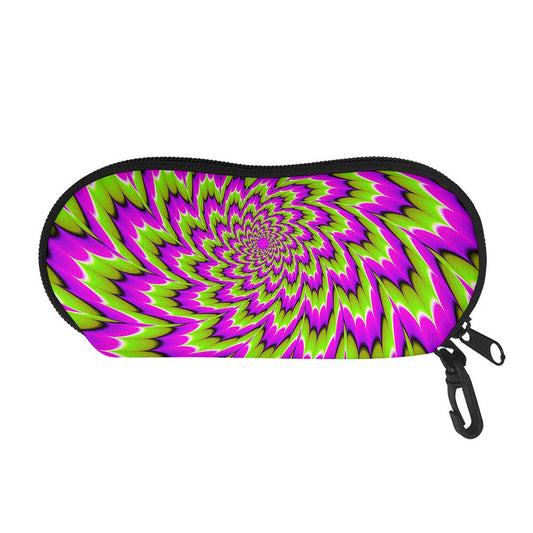 Green Explosion Moving Optical Illusion Glasses Case
