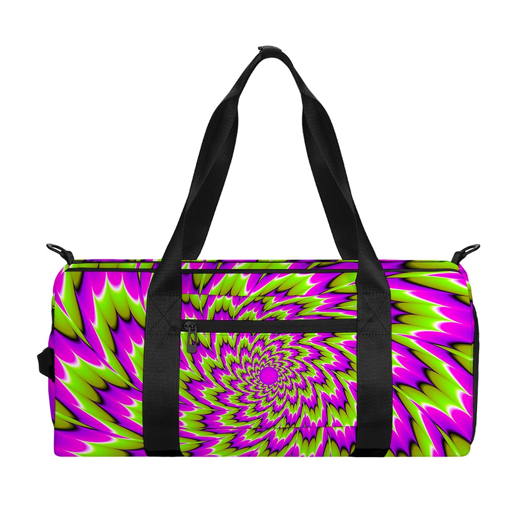 Green Explosion Moving Optical Illusion Gym Bag