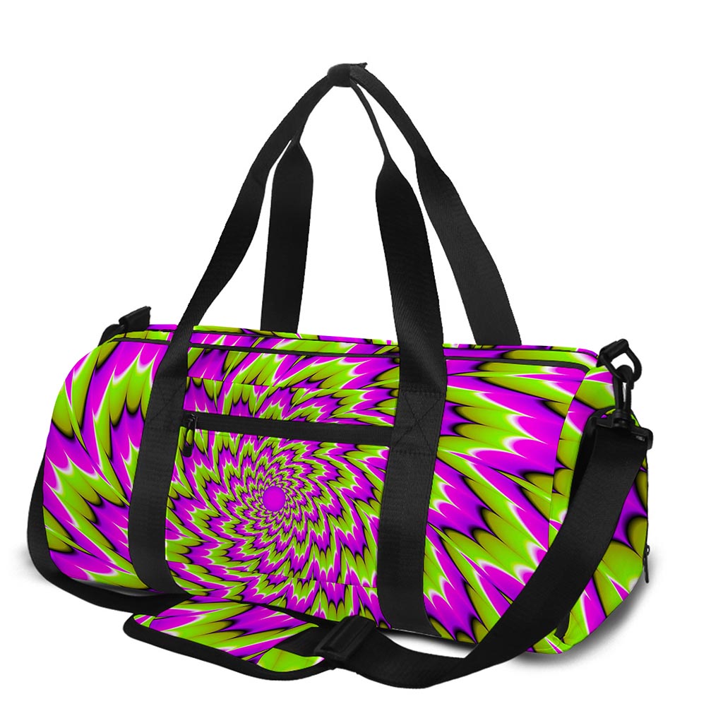Green Explosion Moving Optical Illusion Gym Bag