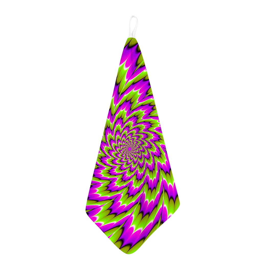 Green Explosion Moving Optical Illusion Hand Towel