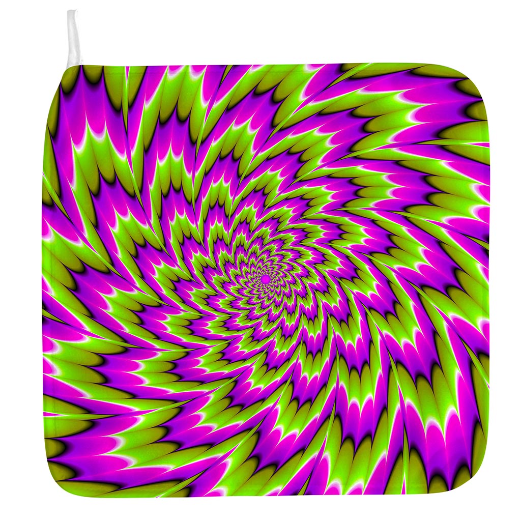 Green Explosion Moving Optical Illusion Hand Towel