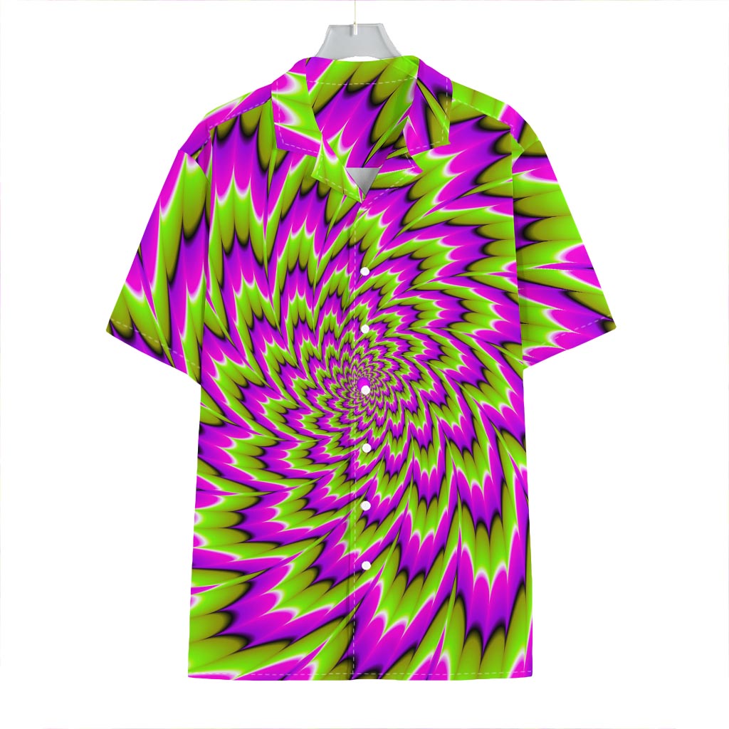 Green Explosion Moving Optical Illusion Hawaiian Shirt