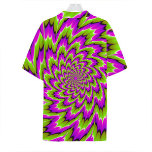 Green Explosion Moving Optical Illusion Hawaiian Shirt