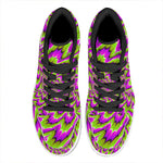 Green Explosion Moving Optical Illusion High Top Leather Sneakers