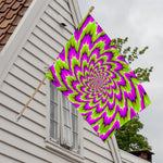 Green Explosion Moving Optical Illusion House Flag