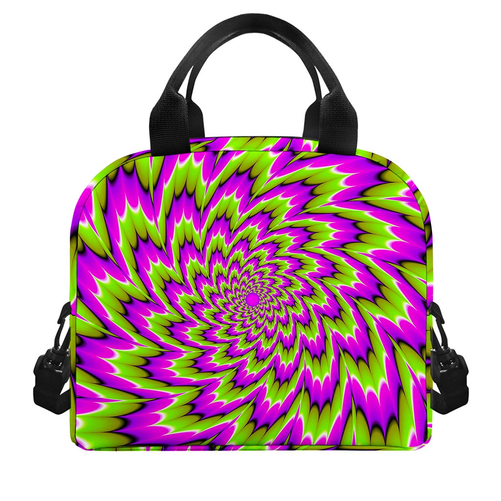 Green Explosion Moving Optical Illusion Insulated Lunch Bag