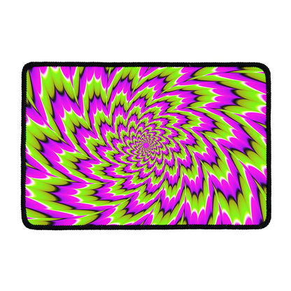 Green Explosion Moving Optical Illusion Kitchen Mat
