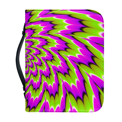 Green Explosion Moving Optical Illusion Leather Bible Cover